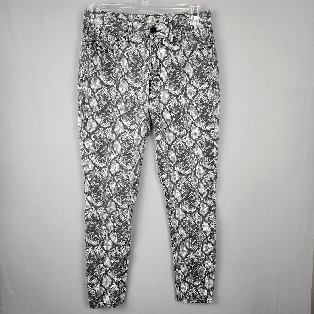 Seven 7 Skinny Jeans Grey Snake Pattern Womens Sz 12